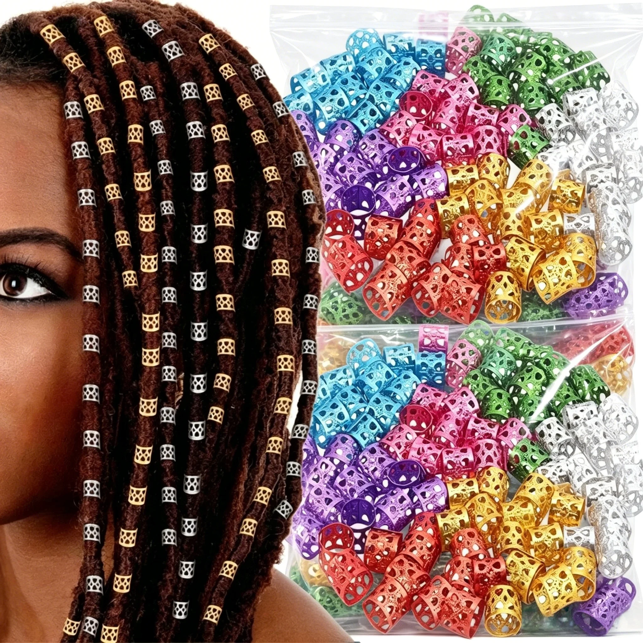100-500pcs Gold Silver Dreadlock Hair Rings Cuff Clips Hair Braids Colorful Dirty Braids Beads Hairpin Jewelry Hair Accessories
100-500pcs Gold Silver Dreadlock Hair Rings Cuff Clips Hair Braids Colorful Dirty Braids Beads Hairpin Jewelry Hair Accessories