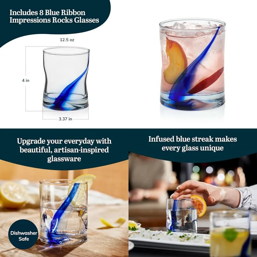 Rock Gae et, Artisan-Inspired Four-Dimple Shaped Glass Cups, Dishwasher Safe Whiskey Glasses Set of 8 for Dinners, Parties
Rock Gae et, Artisan-Inspired Four-Dimple Shaped Glass Cups, Dishwasher Safe Whiskey Glasses Set of 8 for Dinners, Parties