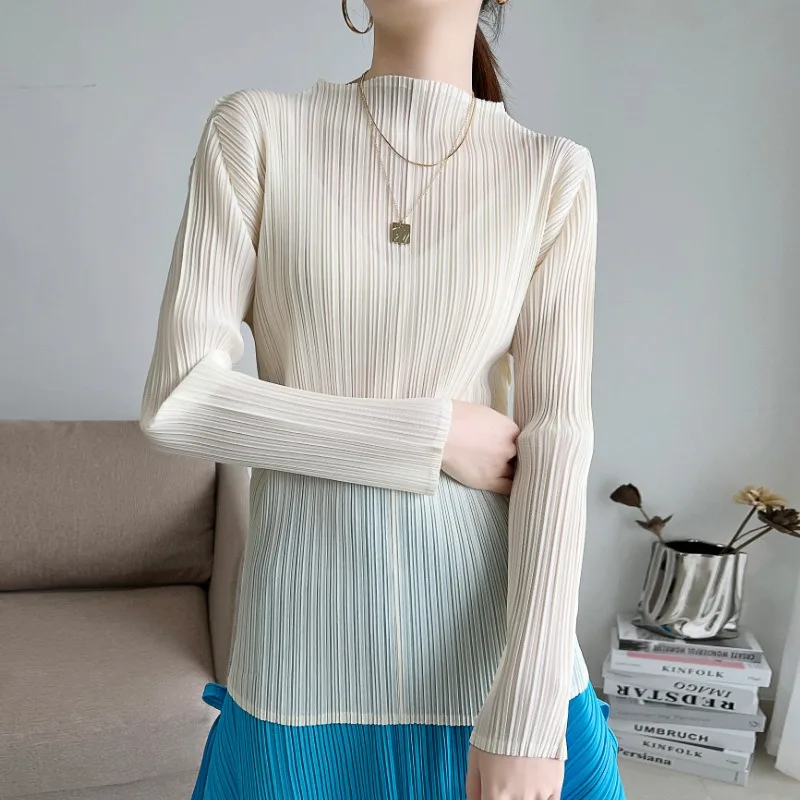 Осень 2024, женские топы с длинными рукавами, корейская мода, классическая однотонная водолазка, повседневная элегантная женская плиссированная футболка
Осень 2024, женские топы с длинными рукавами, корейская мода, классическая однотонная водолазка, повседневная элегантная женская плиссированная футболка