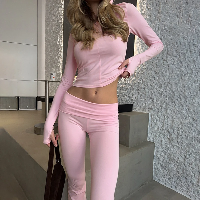 Tuularose Solid Slim Pants Set For Women V Neck Zips Hooded Sweatshirt High Waist Pants Set Female Casual Office Lady Pants Sets
Tuularose Solid Slim Pants Set For Women V Neck Zips Hooded Sweatshirt High Waist Pants Set Female Casual Office Lady Pants Sets
