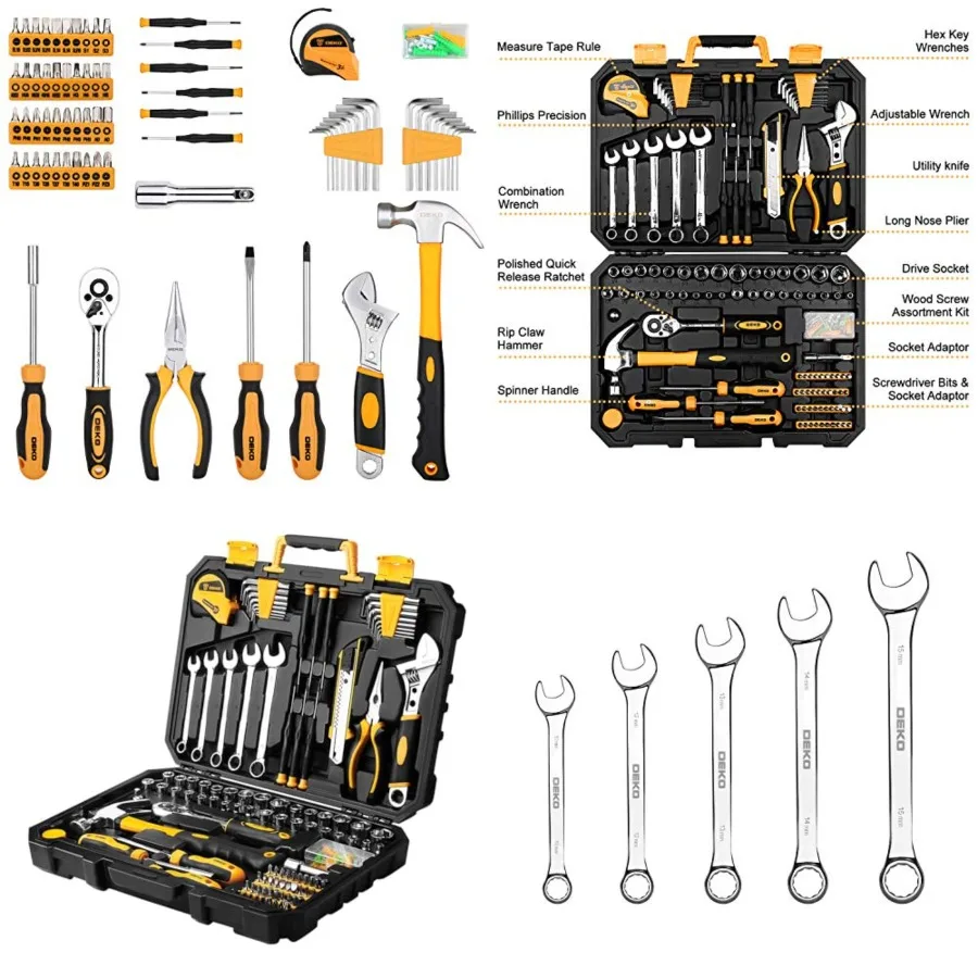158 Piece Tool Set-General Household Hand Tool Kit,Auto Repair Tool Set, with Plastic Toolbox Storage Case
158 Piece Tool Set-General Household Hand Tool Kit,Auto Repair Tool Set, with Plastic Toolbox Storage Case