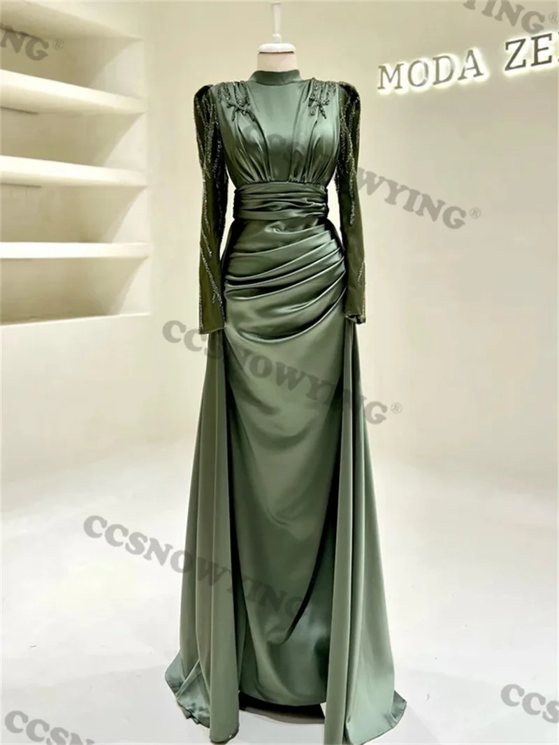 Intellectuality Appliques Satin High Neck Long Sleeve Prom Dress Formal Occasion Dresses Arabic Dubai Kaftan
Intellectuality Appliques Satin High Neck Long Sleeve Prom Dress Formal Occasion Dresses Arabic Dubai Kaftan