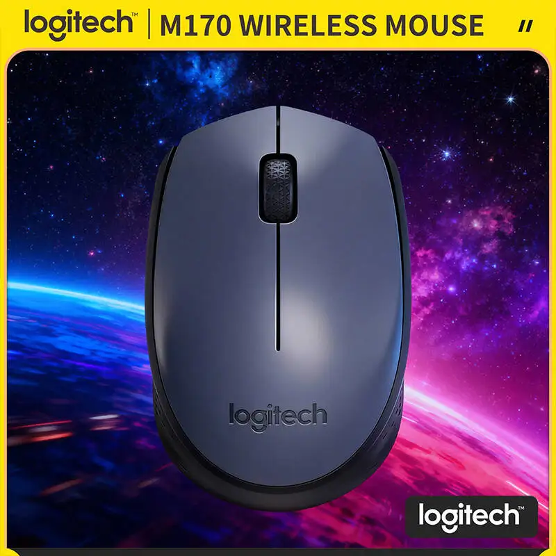 Logitech M170 Wireless Optical Mouse 1000DPI Precision Tracking 12-Month Battery USB Receiver for Home Office Business Work Use