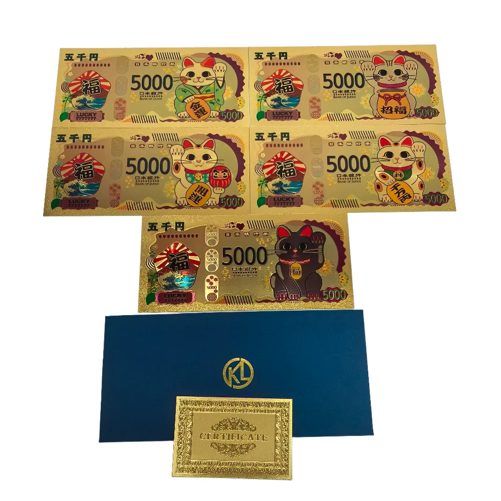 2025 новая японская милая карта Maneki Neko из золотой фольги: 5000 Yen Design · Разнообразные узоры · Креативный сувенир 
2025 новая японская милая карта Maneki Neko из золотой фольги: 5000 Yen Design · Разнообразные узоры · Креативный сувенир