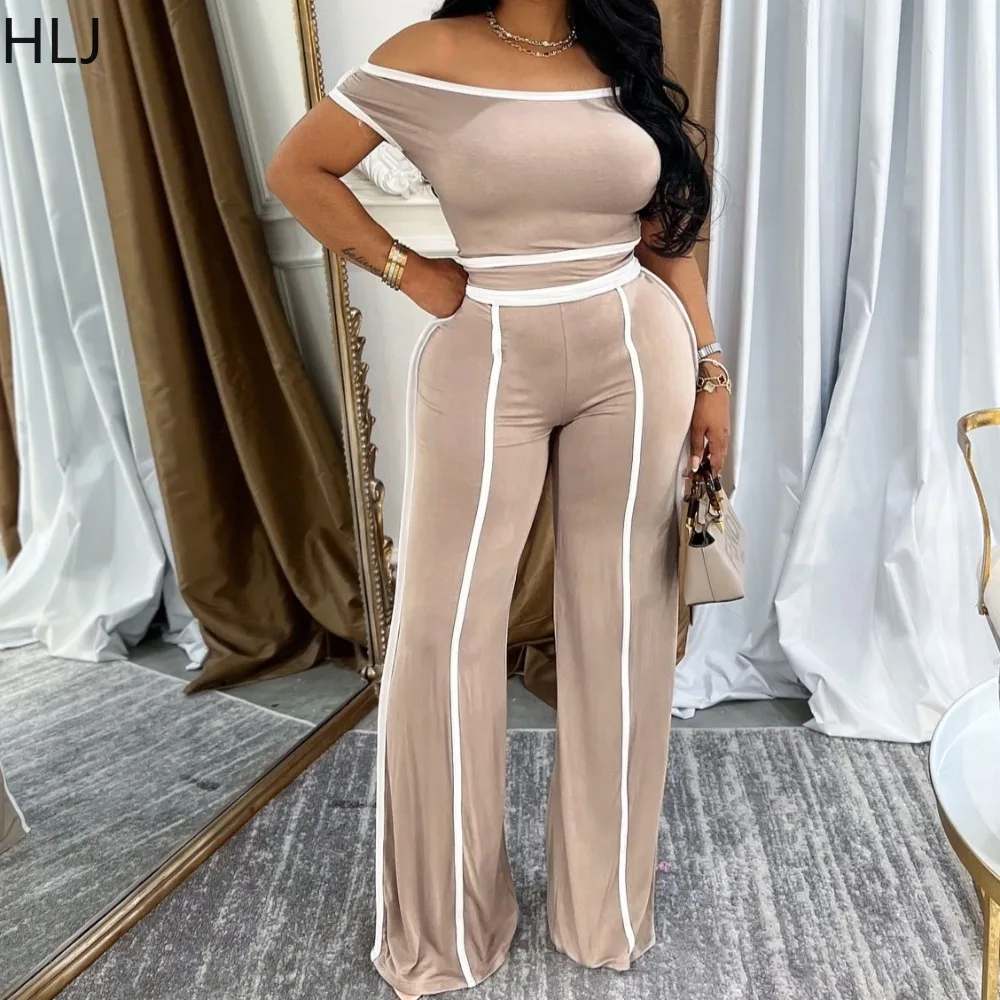 HLJ Fashion Casual Striped 2 Pieces Set for Woman Slash Neck Off The Shoulder Top and High Waist Wide Leg Pants Matching Sets
HLJ Fashion Casual Striped 2 Pieces Set for Woman Slash Neck Off The Shoulder Top and High Waist Wide Leg Pants Matching Sets