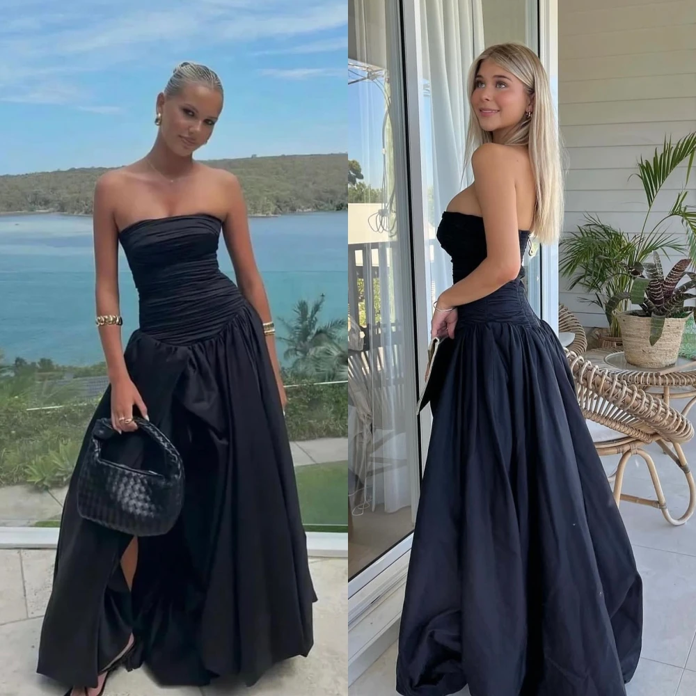 Customized Graceful Strapless Evening Dress Delicat Zipper Back Celebrity Gowns Classic A-Line Front Slit Ruffles Part
Customized Graceful Strapless Evening Dress Delicat Zipper Back Celebrity Gowns Classic A-Line Front Slit Ruffles Part