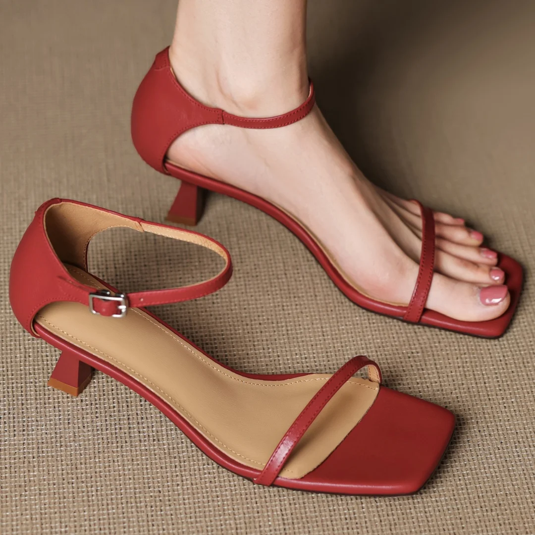 Women's cow leather narrow band ankle strap open toe sandals elegant ladies 5.5cm thin high heel daily dress pumps shoes woman
Women's cow leather narrow band ankle strap open toe sandals elegant ladies 5.5cm thin high heel daily dress pumps shoes woman