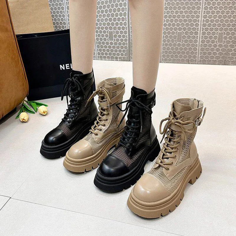 Breathable Mesh Hollow out Thin Boots Women's Summer Versatile Short Boots Casual round Toe Mid-Calf Rubber Sole
Breathable Mesh Hollow out Thin Boots Women's Summer Versatile Short Boots Casual round Toe Mid-Calf Rubber Sole
