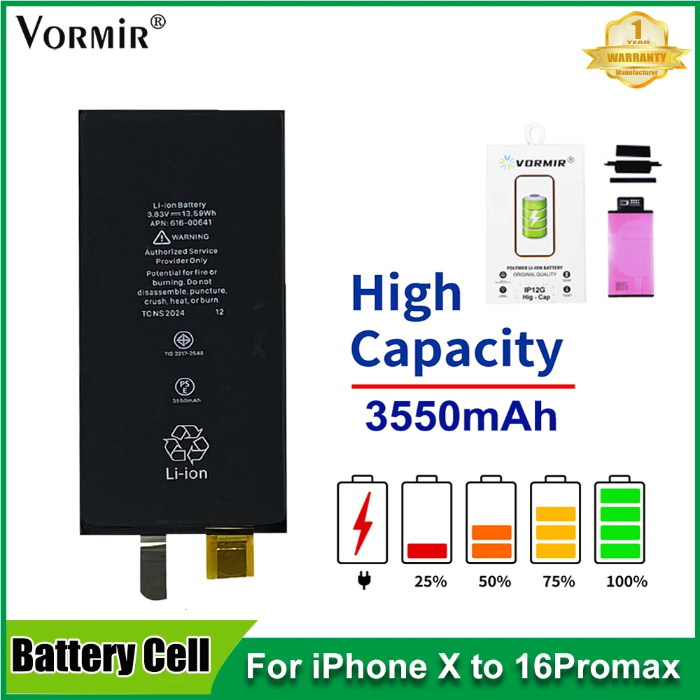 2 шт. аккумуляторные батареи Vormir повышенной емкости для iPhone 13, 14, 15, 16, X Max, 11, 12 Pro. Без гибких шлейфов, без всплывающих сообщений.
2 шт. аккумуляторные батареи Vormir повышенной емкости для iPhone 13, 14, 15, 16, X Max, 11, 12 Pro. Без гибких шлейфов, без всплывающих сообщений.