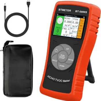 BT-5800S Air Quality Monitor - Formaldehyde, PM2.5, PM10 Detector for Home, Office, and Industrial Use, Measures HCHO, TVOC