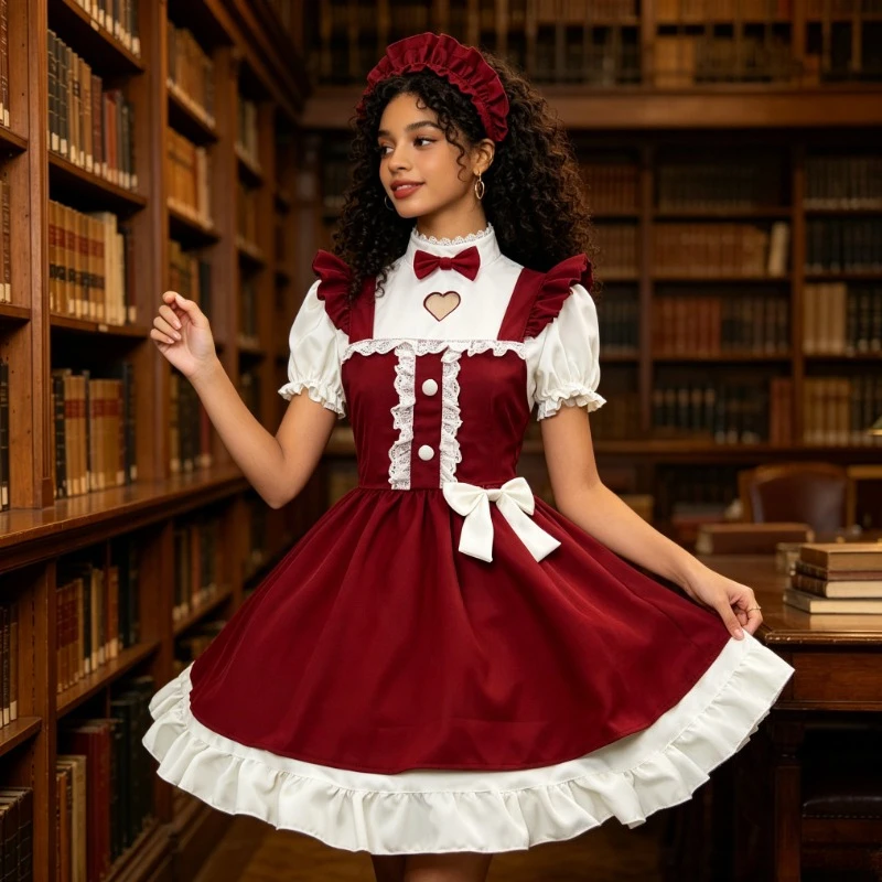 Sweet Lolita COS Costume Wine Red and White Matching Halloween Christmas Carnival Party Suit Role Play and Theme Activities
Sweet Lolita COS Costume Wine Red and White Matching Halloween Christmas Carnival Party Suit Role Play and Theme Activities