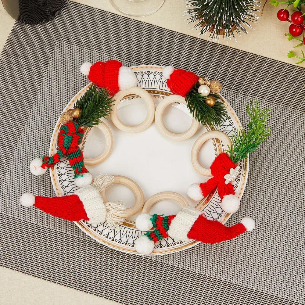 6pcs Creative Knitted Crochet Christmas Hat Napkin Rings Wood Reusable Napkins Holder Handmade Eco-friendly Napkin Buckle Hotel
6pcs Creative Knitted Crochet Christmas Hat Napkin Rings Wood Reusable Napkins Holder Handmade Eco-friendly Napkin Buckle Hotel