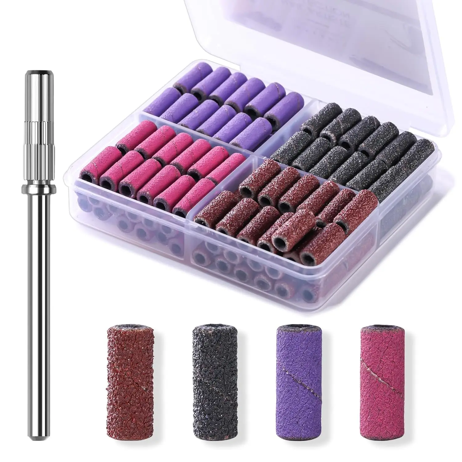 100 Pcs Nail Drill Sanding Bands 4 Colors Coarse Fine 80/120/180/240 Grit with 3.1mm Mandrel for Acrylic Nails Gel
100 Pcs Nail Drill Sanding Bands 4 Colors Coarse Fine 80/120/180/240 Grit with 3.1mm Mandrel for Acrylic Nails Gel
