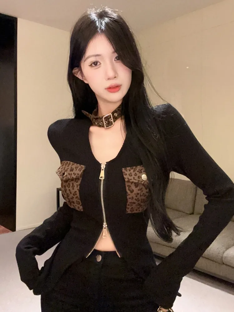 Slim Fit Short Sleeve T-Shirt Women's Autumn New Style Inner Wear Design Unique Leopard Print Patchwork Long Sleeve Top
Slim Fit Short Sleeve T-Shirt Women's Autumn New Style Inner Wear Design Unique Leopard Print Patchwork Long Sleeve Top