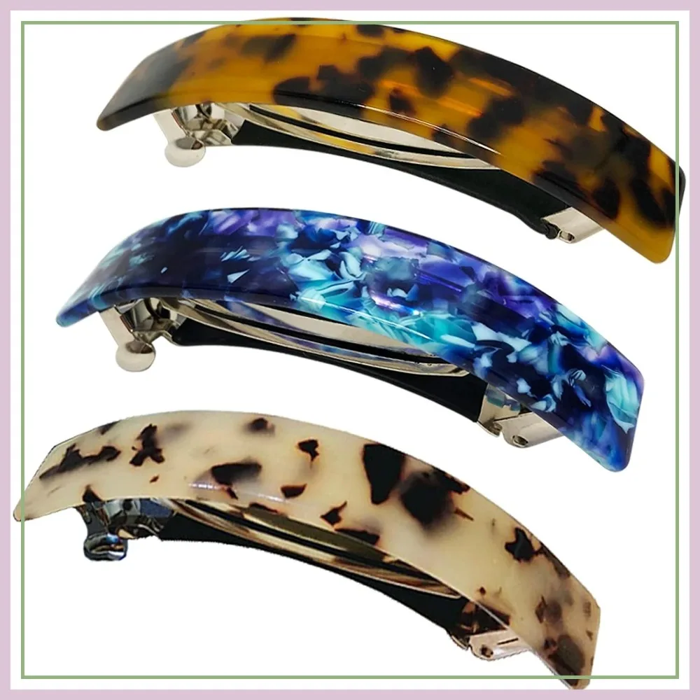 Large French Barrettes for Thick Hair, Tortoise Shell Hair Clips, Wide Curved Celluloid Ponytail Holder Clamp, 3 Pack
Large French Barrettes for Thick Hair, Tortoise Shell Hair Clips, Wide Curved Celluloid Ponytail Holder Clamp, 3 Pack