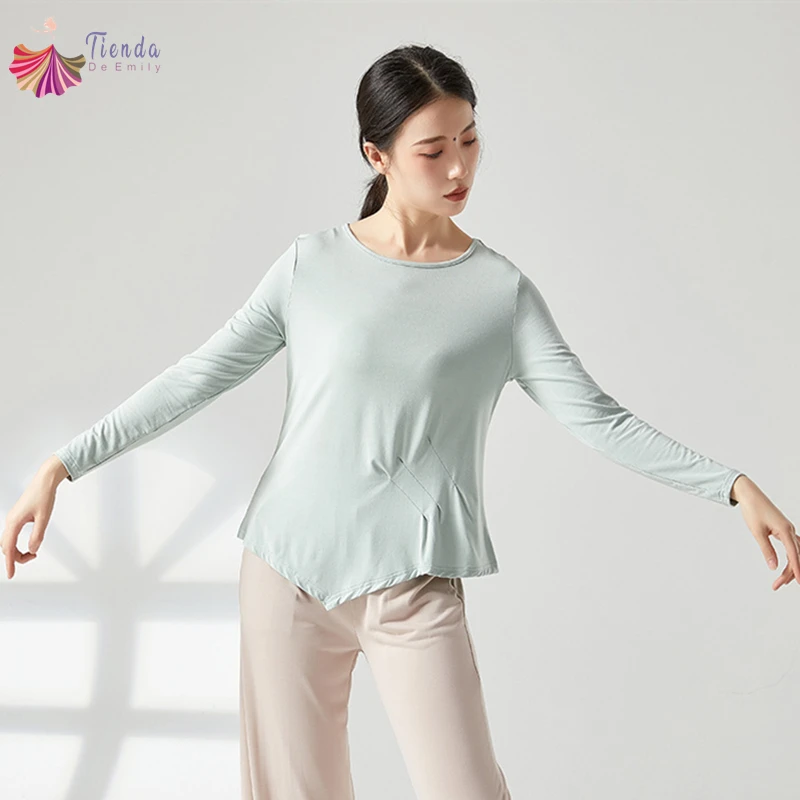 Women Modern Dance Practice Top Long Sleeve Shirt Irregular Hem Gym Yoga Training Dancewear Crew Neck Performance Casual Clothes
Women Modern Dance Practice Top Long Sleeve Shirt Irregular Hem Gym Yoga Training Dancewear Crew Neck Performance Casual Clothes