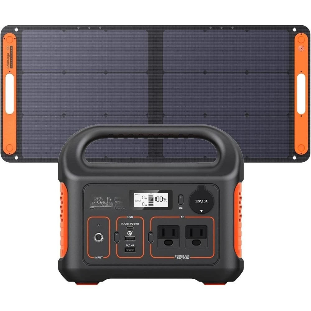100W Solar Panel, 293Wh Lithium Battery Backup, 110V/300W Pure Sine Wave AC Outlet for RV, Camping, Outdoors, and Emergency Powe
100W Solar Panel, 293Wh Lithium Battery Backup, 110V/300W Pure Sine Wave AC Outlet for RV, Camping, Outdoors, and Emergency Powe