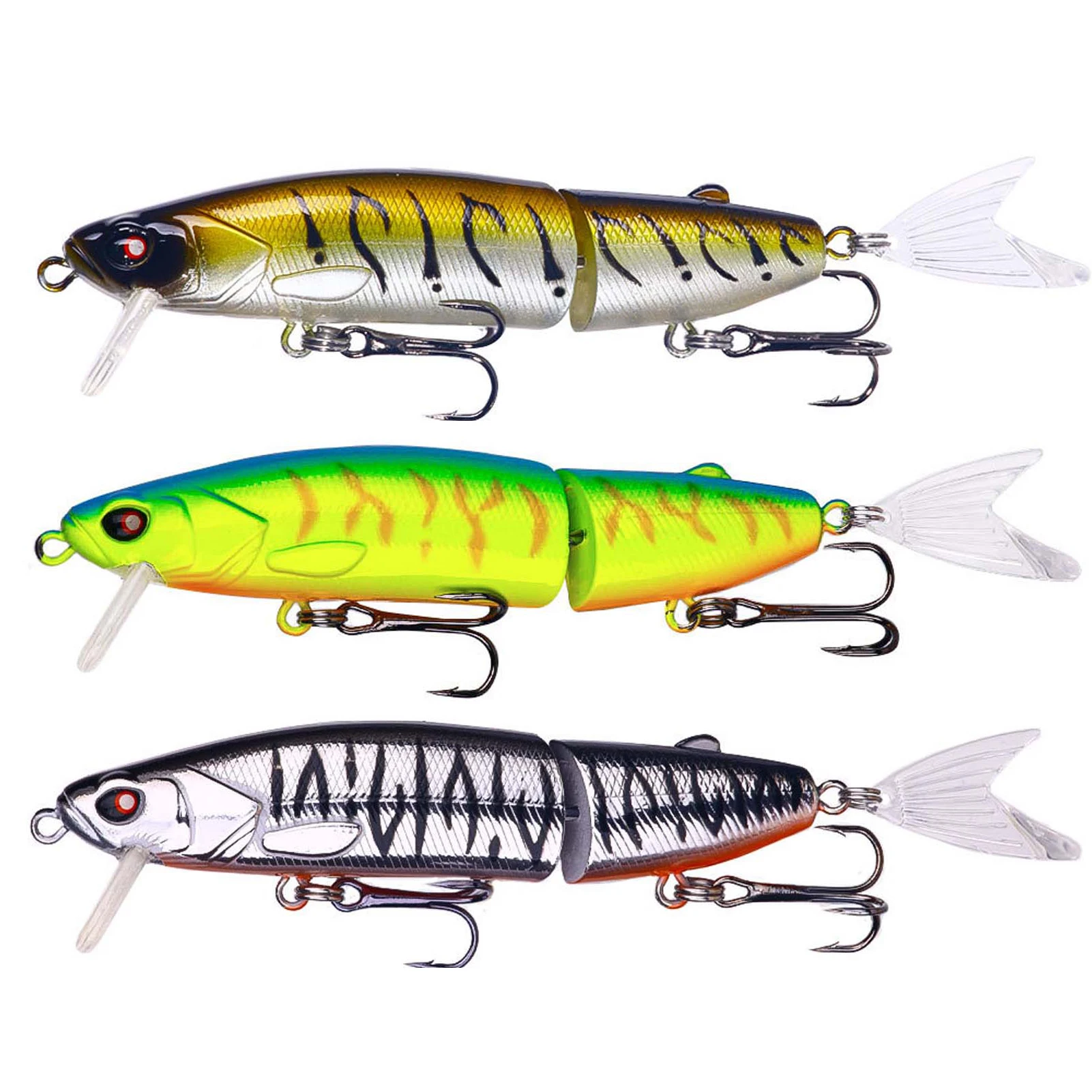 3pcs Multi-Segment Fishing Hard Baits Set 12mm 16.3g S-waver Minnow Jointed Lure with Soft Tail Fishing Jerkbaits Swimbaits
3pcs Multi-Segment Fishing Hard Baits Set 12mm 16.3g S-waver Minnow Jointed Lure with Soft Tail Fishing Jerkbaits Swimbaits