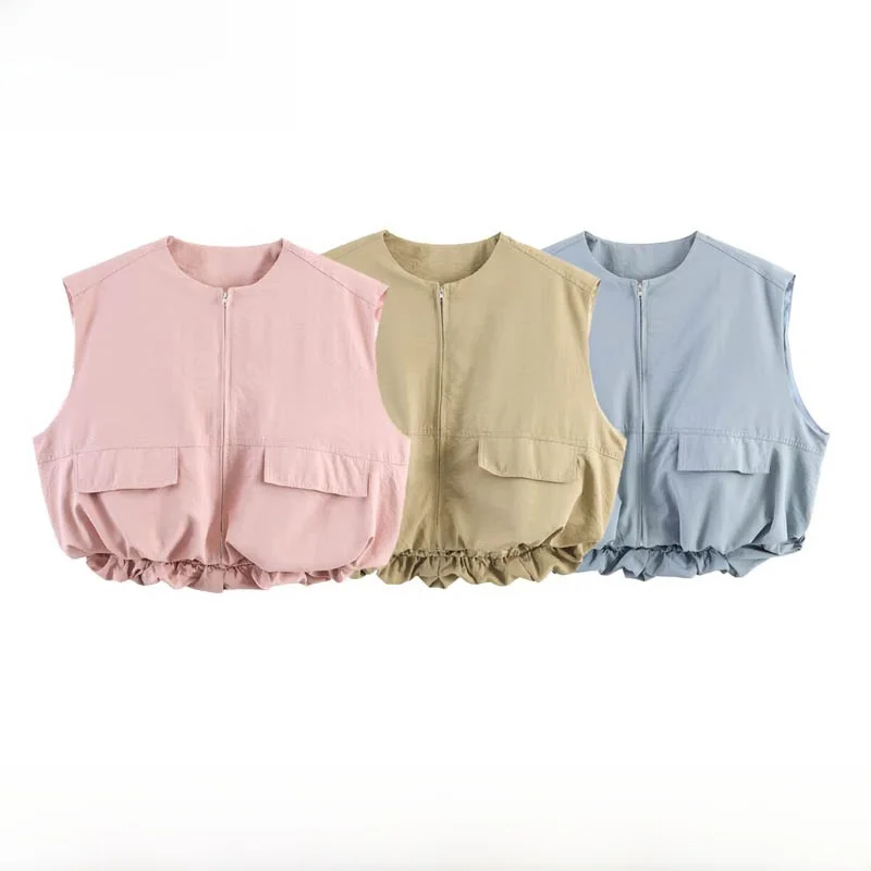 Spring Summer New Women's Fashion round Neck Sleeveless Casual Hem Vest Polyester Fabric Regular Length Zipper Closure
Spring Summer New Women's Fashion round Neck Sleeveless Casual Hem Vest Polyester Fabric Regular Length Zipper Closure