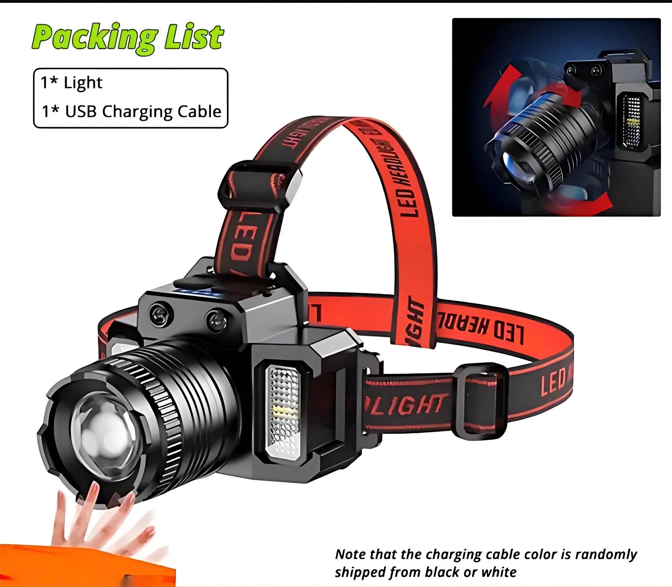 Rechargeable LED Headlamp, 7 Modes Gesture Sensing Headlight, 360° Adjustable Super Bright Head Torch for Camping Hiking Fishing
Rechargeable LED Headlamp, 7 Modes Gesture Sensing Headlight, 360° Adjustable Super Bright Head Torch for Camping Hiking Fishing