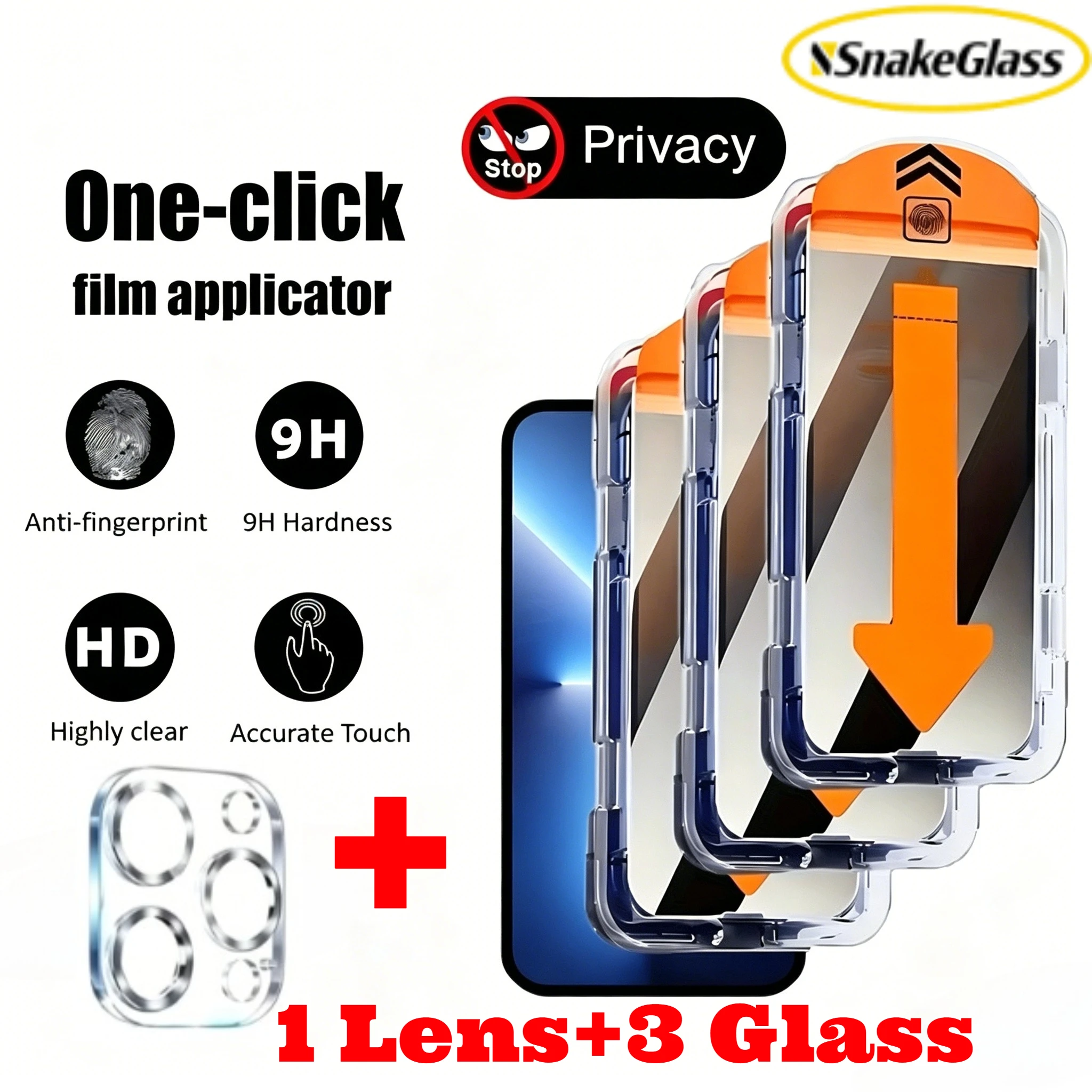 4 IN 1 Anti-Spy Tempered Glass Screen Protectors for IPhone 17 AIR 16 15 14 Pro Max Plus 13 12 11 Lens Film Privacy Protection
4 IN 1 Anti-Spy Tempered Glass Screen Protectors for IPhone 17 AIR 16 15 14 Pro Max Plus 13 12 11 Lens Film Privacy Protection
