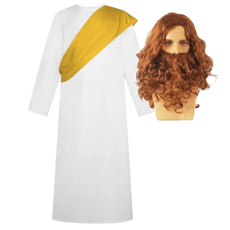 KKL3Adult Roman Greek Role Play Party Men Jesus Cosplay Costume With Wig k15[[
KKL3Adult Roman Greek Role Play Party Men Jesus Cosplay Costume With Wig k15[[