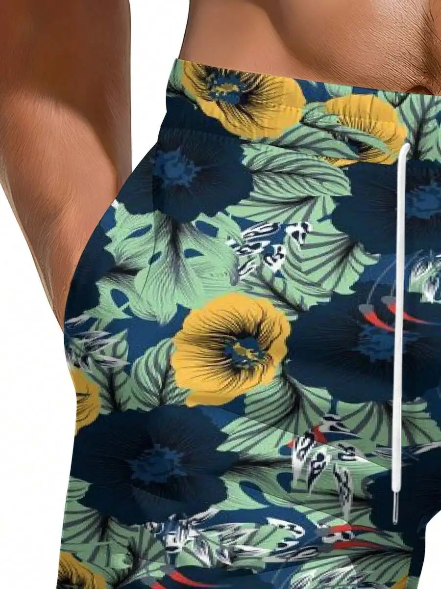 Tropical Floral Print Mens Beach Shorts Yellow Green 3D All Over Pattern Summer Casual
Tropical Floral Print Mens Beach Shorts Yellow Green 3D All Over Pattern Summer Casual