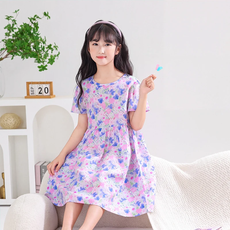 Girls' summer dress, sweet puff sleeve floral dress for older children, short-sleeved dress for little girls, princess dress
Girls' summer dress, sweet puff sleeve floral dress for older children, short-sleeved dress for little girls, princess dress