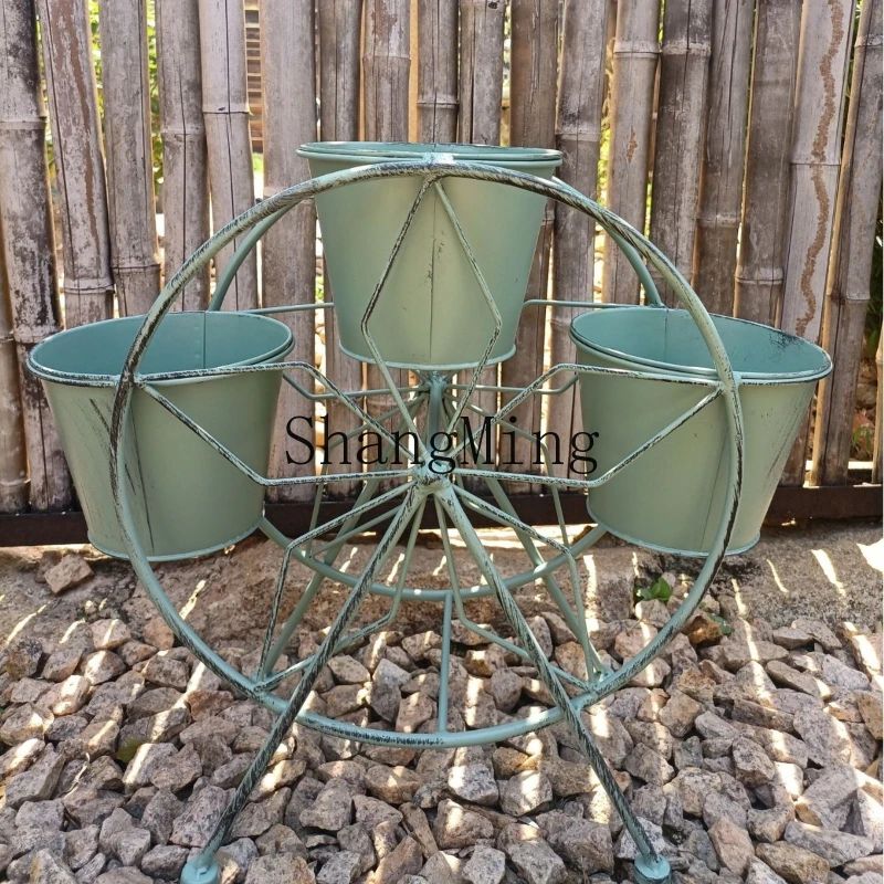 FG foreign trade wrought iron flower bucket holder Ferris wheel flower stand flower bucket balcony garden decoration ornament
FG foreign trade wrought iron flower bucket holder Ferris wheel flower stand flower bucket balcony garden decoration ornament