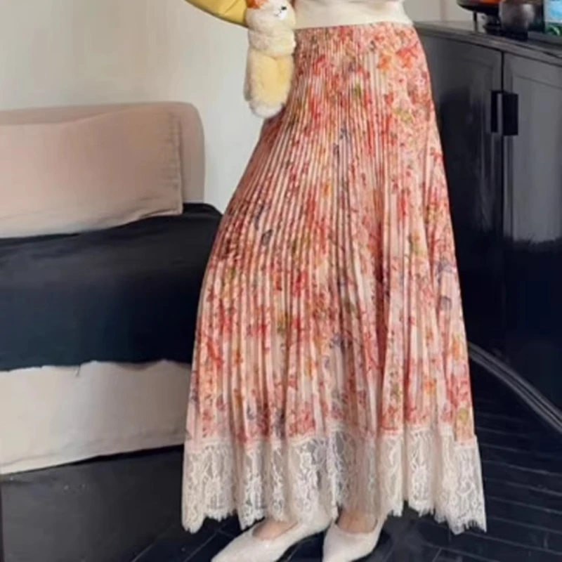2026 Spring Women High Wasited Plated Lace Patchwork Floral Pattern A Line Skirt , Woman Summer Orange Printed Flower Skirts
2026 Spring Women High Wasited Plated Lace Patchwork Floral Pattern A Line Skirt , Woman Summer Orange Printed Flower Skirts