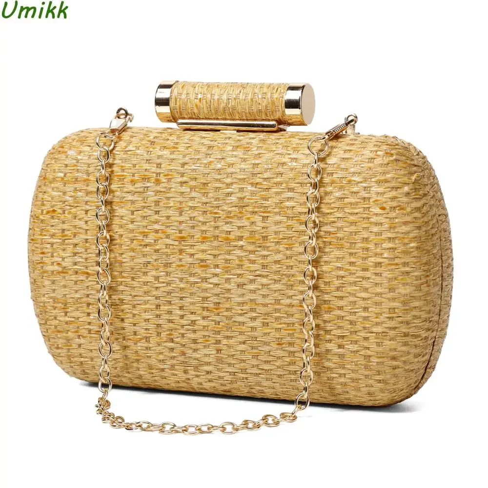 Women Hand-Woved Evening Bag with Chain Strap Straw Beach Handbag Versatile Weaving Satchel Bag Ladies Summer Daily Bag
Women Hand-Woved Evening Bag with Chain Strap Straw Beach Handbag Versatile Weaving Satchel Bag Ladies Summer Daily Bag
