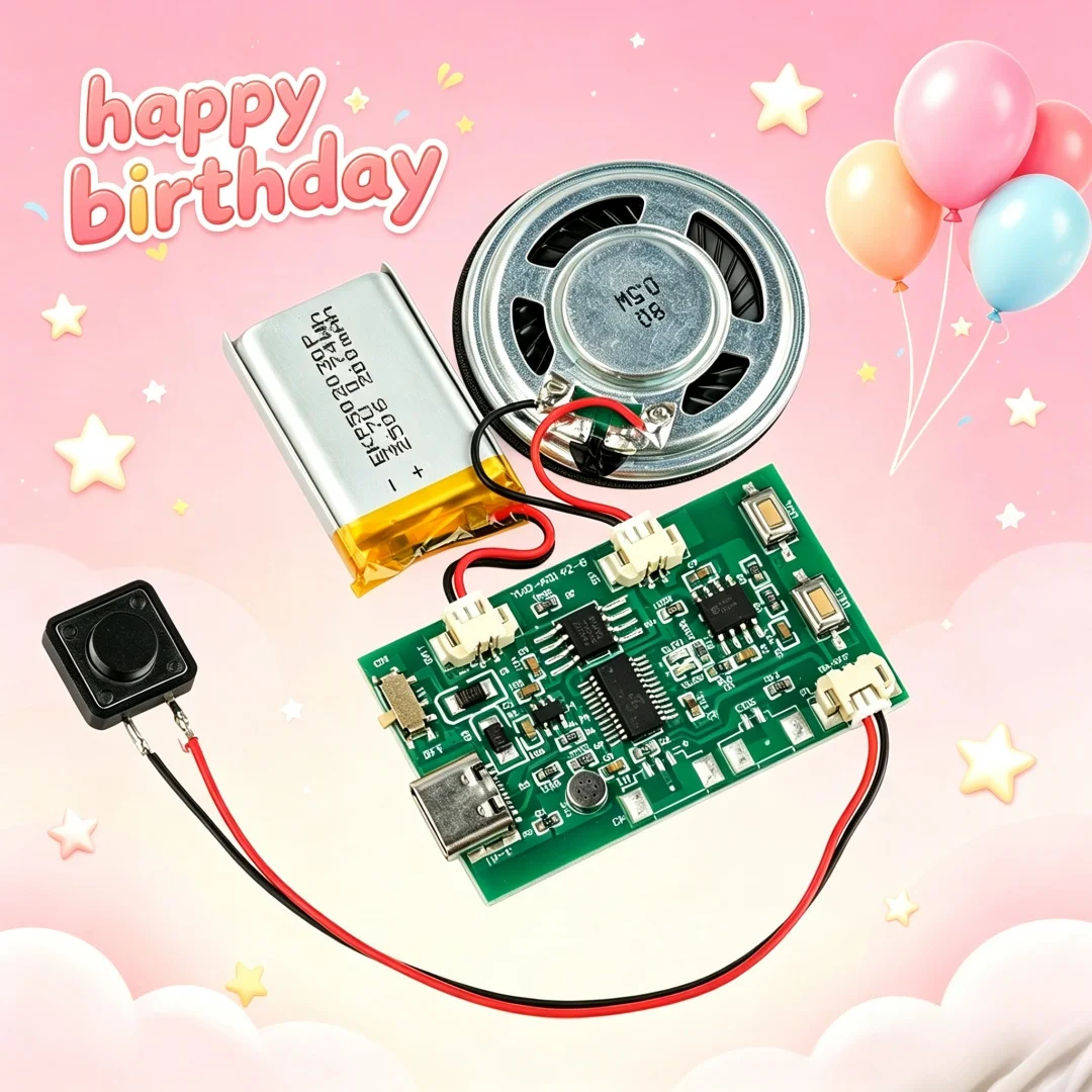 Recording Greeting Card Module DIY 8MB Creative Gift Box Christmas Birthday Card pop-up book MP3 Download Voice Module Type C
Recording Greeting Card Module DIY 8MB Creative Gift Box Christmas Birthday Card pop-up book MP3 Download Voice Module Type C