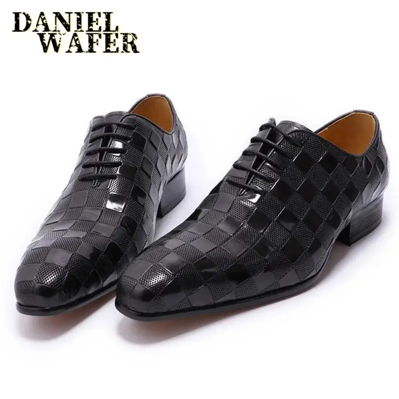 Men's Oxford Dress Shoes Full Grain Genuine Leather Woven Checkered Lace Up Business Formal Wedding Office Shoes Standard EUSize
Men's Oxford Dress Shoes Full Grain Genuine Leather Woven Checkered Lace Up Business Formal Wedding Office Shoes Standard EUSize
