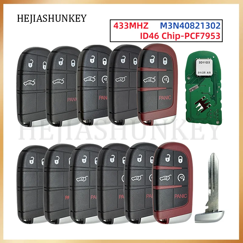 M3N40821302 ID46 PCF7945/53A 433MHz 2/3/4/5BTN Replacement Car Remote Key For Jeep Grand Cherokee Dodge Chrysler RAM SRT Hellcat
M3N40821302 ID46 PCF7945/53A 433MHz 2/3/4/5BTN Replacement Car Remote Key For Jeep Grand Cherokee Dodge Chrysler RAM SRT Hellcat