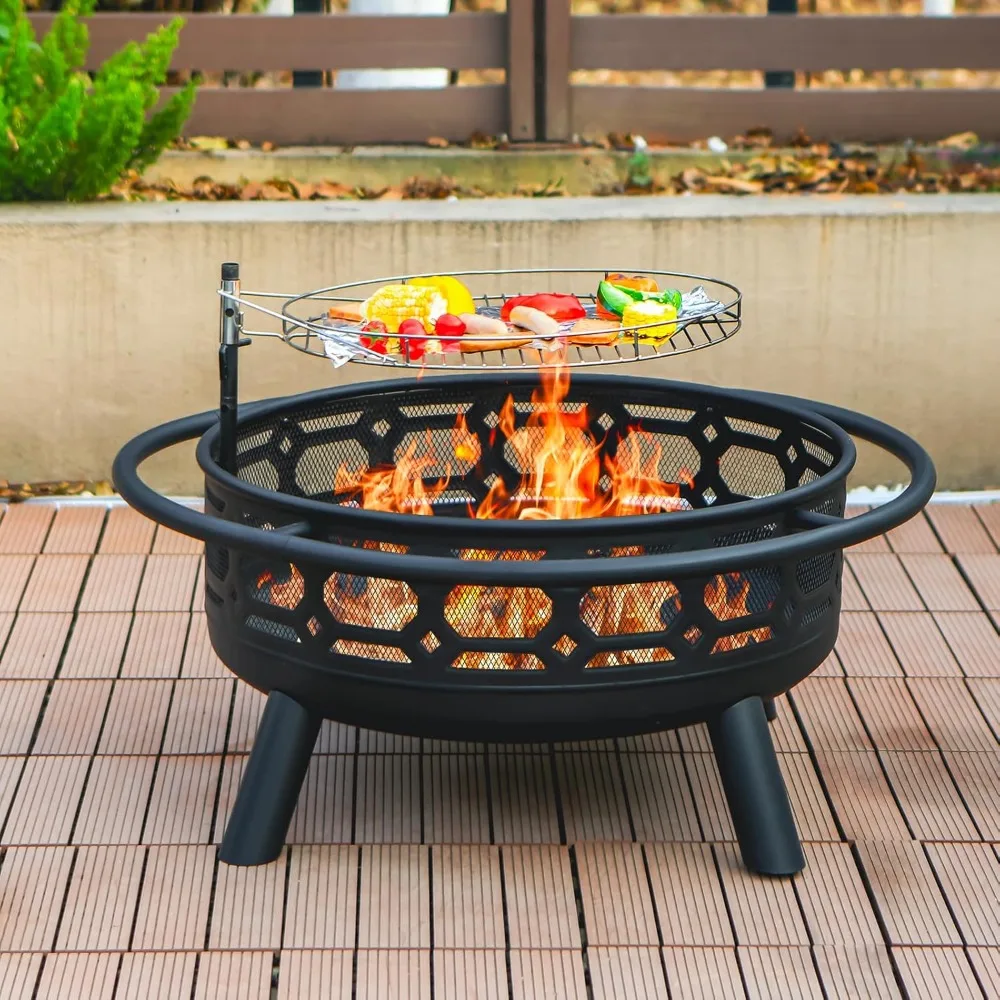 Outdoor Wood Burning Firepit with Removable Grill & Poker, Heavy Duty Metal Round Fireplace,2 in 1 Large Round Fireplace
Outdoor Wood Burning Firepit with Removable Grill & Poker, Heavy Duty Metal Round Fireplace,2 in 1 Large Round Fireplace