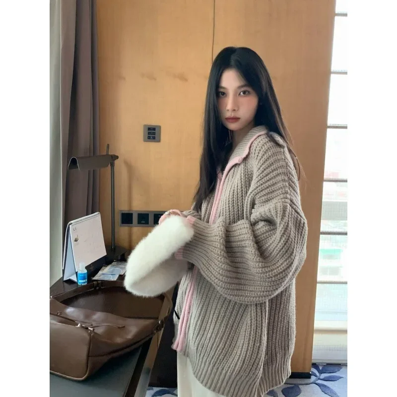 Vintage Zipper Knitted Cardigan Women Harajuku Kpop Oversized Sweater Korean Loose Casual Knitwear Tops Y2K Streetwear
Vintage Zipper Knitted Cardigan Women Harajuku Kpop Oversized Sweater Korean Loose Casual Knitwear Tops Y2K Streetwear