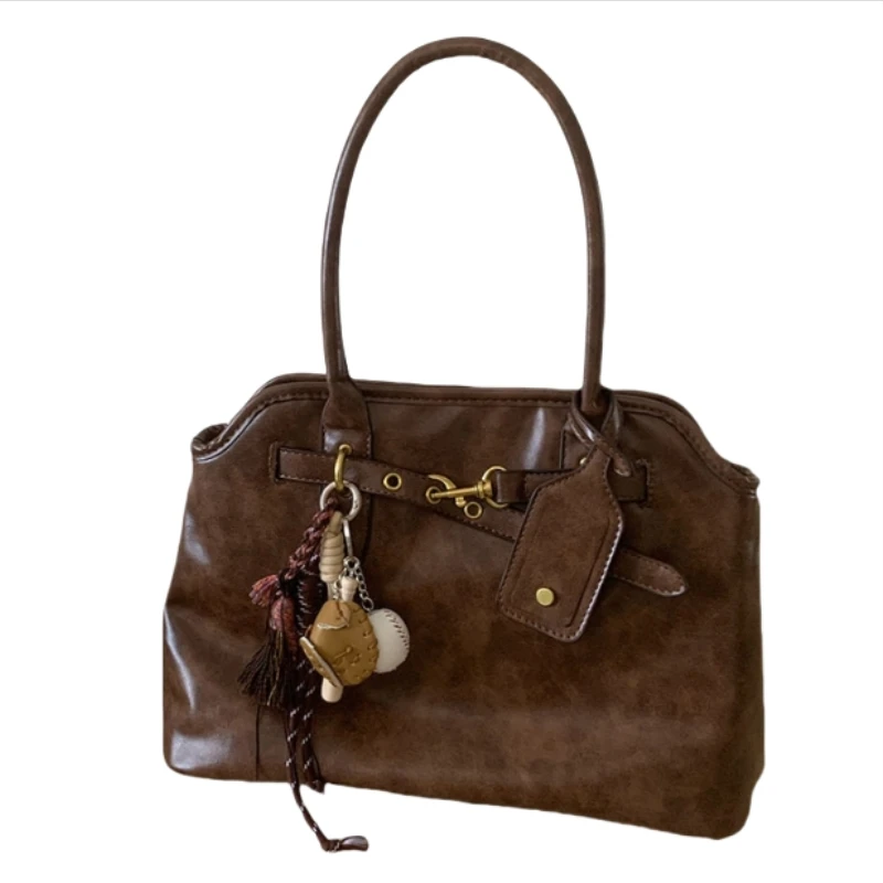 New retro large capacity texture versatile, simple and niche design, portable one shoulder tote bag
New retro large capacity texture versatile, simple and niche design, portable one shoulder tote bag