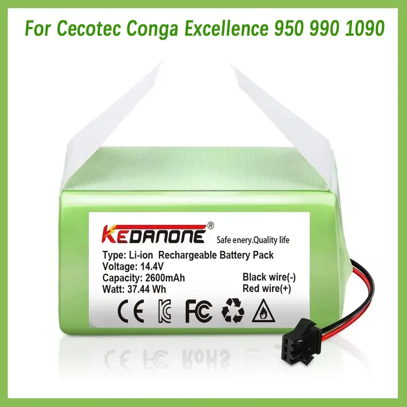 Replacement 14.4V/3500mAh Li-ion Battery for Cecotec Conga 950/990/1090 | Compatible with Ecovacs Deebot 601/605, Eufy 35C
Replacement 14.4V/3500mAh Li-ion Battery for Cecotec Conga 950/990/1090 | Compatible with Ecovacs Deebot 601/605, Eufy 35C