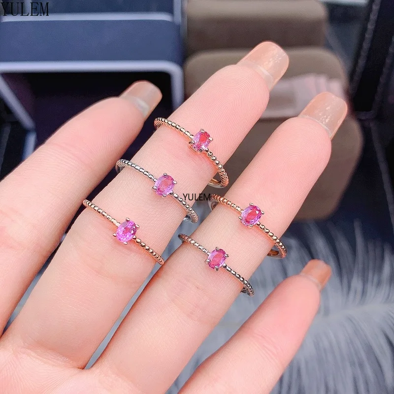 New Arrival Pure Natural Non-burned Paparacha Pink Sapphire Ring with 3*4mm Gem and 925 Sterling Silver Jewelry for Girl as Gift
New Arrival Pure Natural Non-burned Paparacha Pink Sapphire Ring with 3*4mm Gem and 925 Sterling Silver Jewelry for Girl as Gift