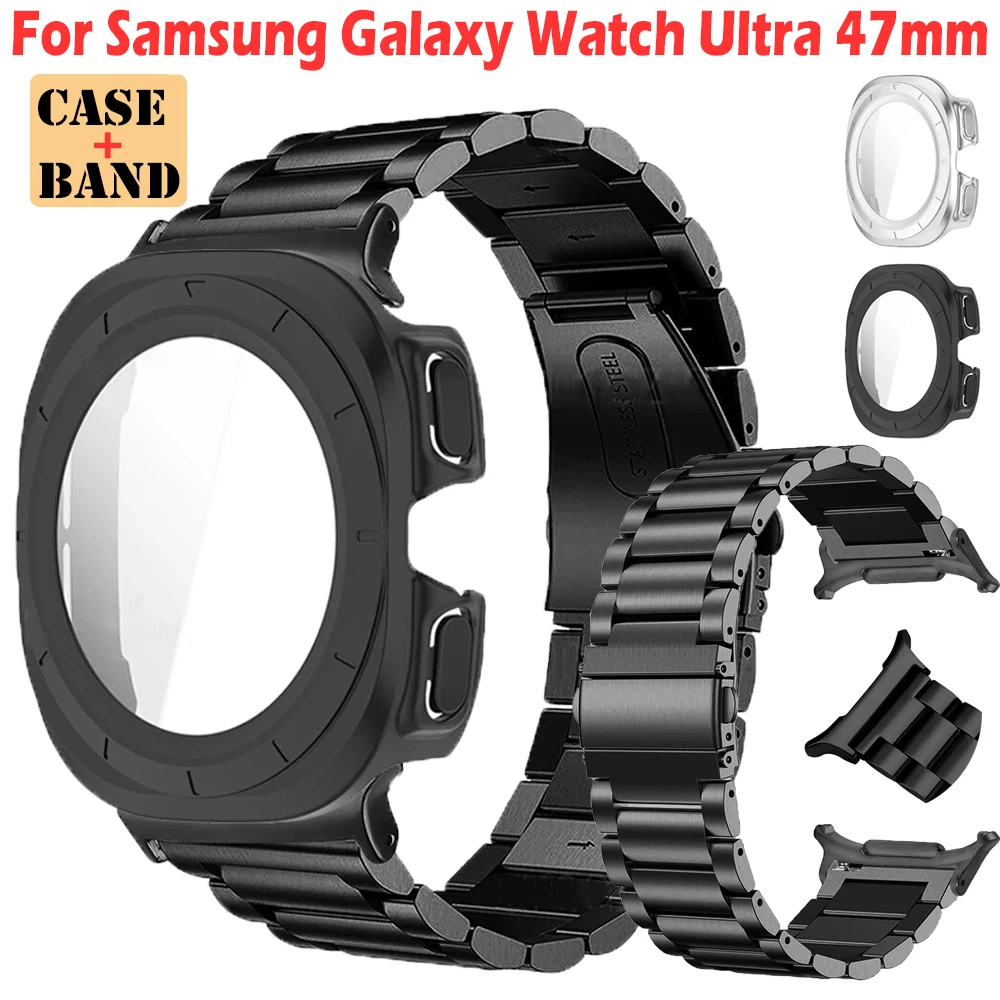 Металлический корпус из поликарбоната для Samsung Galaxy Watch Ultra 47 мм, браслет из нержавеющей стали для Samsung Watch LTE 47 мм, чехол для экрана, ремешок
Металлический корпус из поликарбоната для Samsung Galaxy Watch Ultra 47 мм, браслет из нержавеющей стали для Samsung Watch LTE 47 мм, чехол для экрана, ремешок