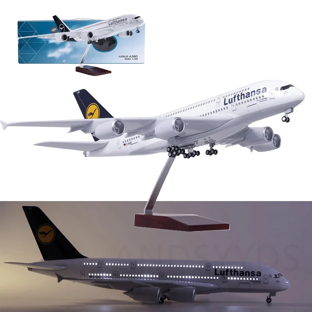 Diecast Plane Toys 46CM 1/160 Airplane Airbus 380 A380 Luthansa Airline Model Light Wheel Collection Airliner Kids Gift Display
Diecast Plane Toys 46CM 1/160 Airplane Airbus 380 A380 Luthansa Airline Model Light Wheel Collection Airliner Kids Gift Display