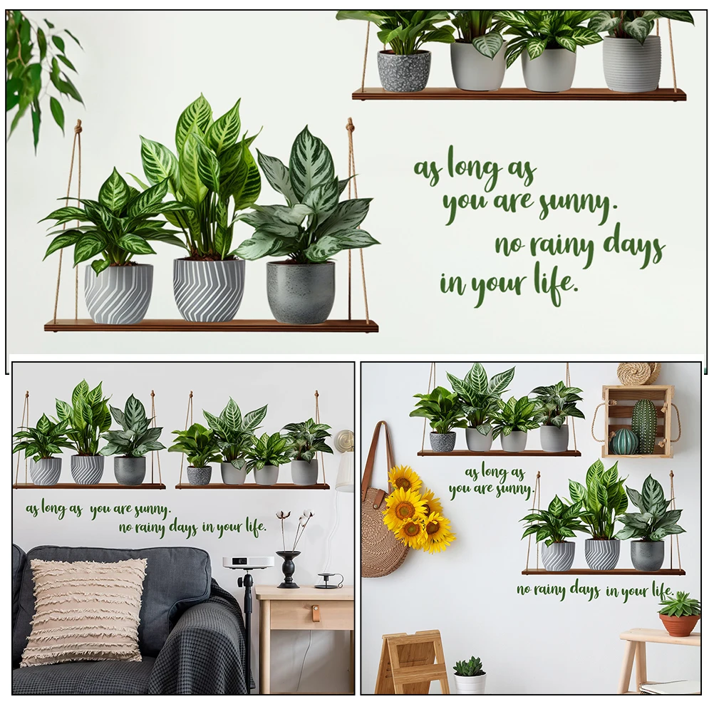 Green Plant Stickers Potted Bonsai Mural Bonsai Wallpaper Wall Sticker Decals Plants Leaves Flowers Tree Nursery Kids Room Decor
Green Plant Stickers Potted Bonsai Mural Bonsai Wallpaper Wall Sticker Decals Plants Leaves Flowers Tree Nursery Kids Room Decor