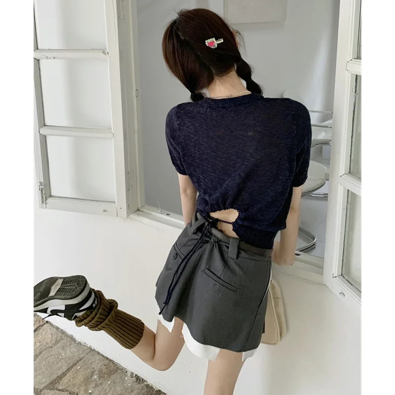 Summer Women' Clothing Bottom Shirt Slim Short Sleeve T-shirt Top Round Neck Sweet Hot Girl Thin Irregular Short Temperament Top
Summer Women' Clothing Bottom Shirt Slim Short Sleeve T-shirt Top Round Neck Sweet Hot Girl Thin Irregular Short Temperament Top