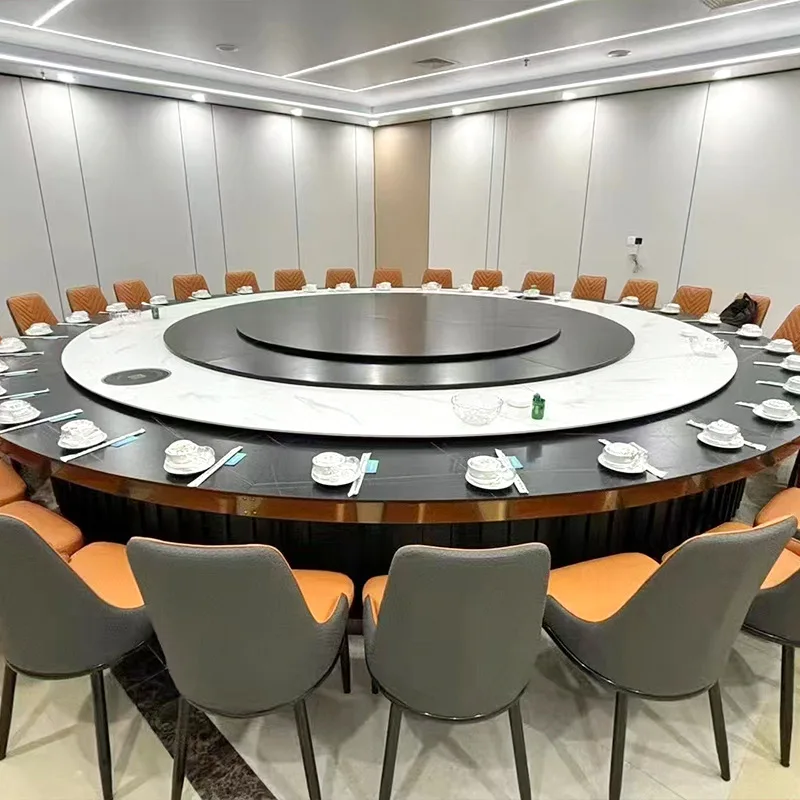 Slate dining table, hotel large round table, electric turntable, home banquet round table, catering club, induction cooker
Slate dining table, hotel large round table, electric turntable, home banquet round table, catering club, induction cooker