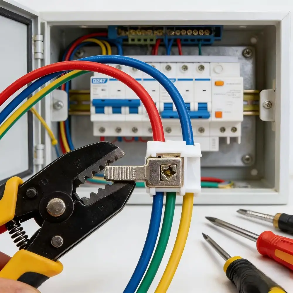 10PCS 25mm² 63A Terminals For Busbar Circuit Breaker Distribution Box Electrical Wire Connector Plastic+Metal White Terminals
10PCS 25mm² 63A Terminals For Busbar Circuit Breaker Distribution Box Electrical Wire Connector Plastic+Metal White Terminals