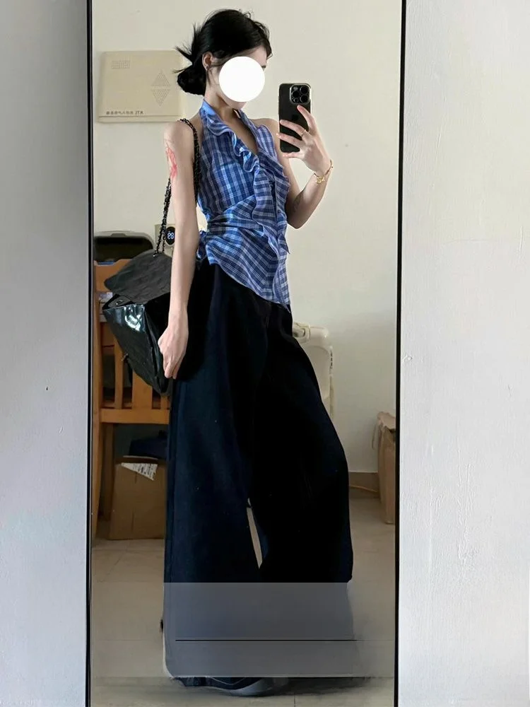 Джинсы женские с высокой талией, широкими штанинами, драпировкой, осенне-зимние, новые, в стиле ретро, темного цвета, длиной в пол
Джинсы женские с высокой талией, широкими штанинами, драпировкой, осенне-зимние, новые, в стиле ретро, темного цвета, длиной в пол