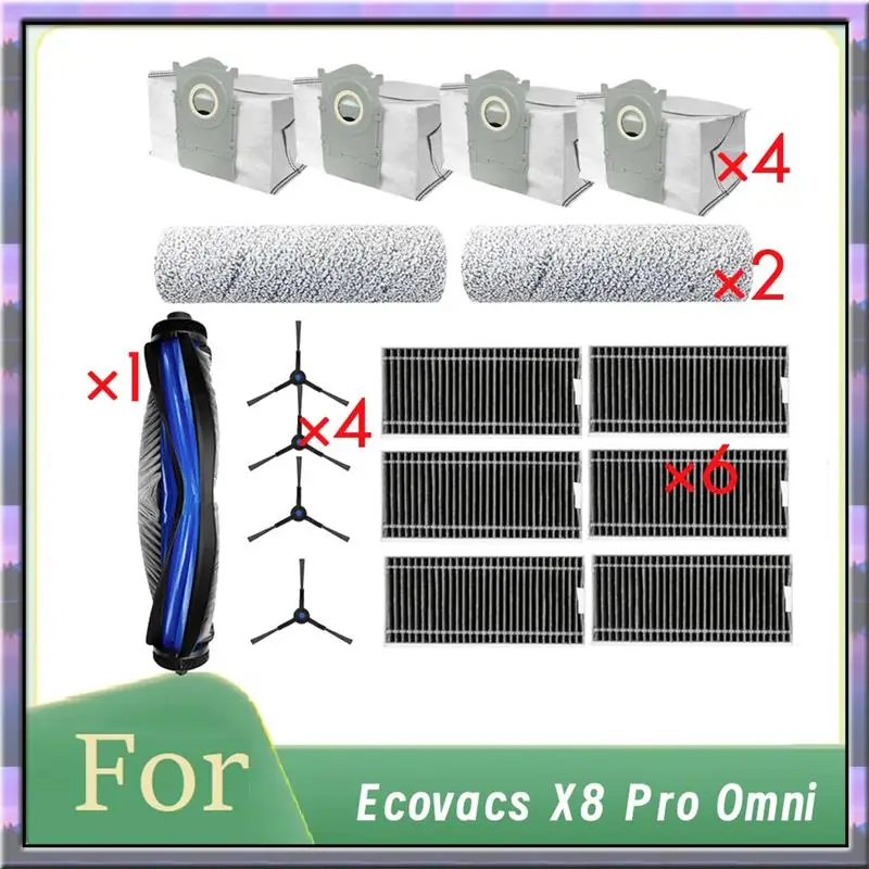 A63P Top 17 Pcs For Ecovacs X8 Pro Omni Robot Vacuum Main Side Brush Mop Filter Dust Bags Ultra Durable Accessories
A63P Top 17 Pcs For Ecovacs X8 Pro Omni Robot Vacuum Main Side Brush Mop Filter Dust Bags Ultra Durable Accessories