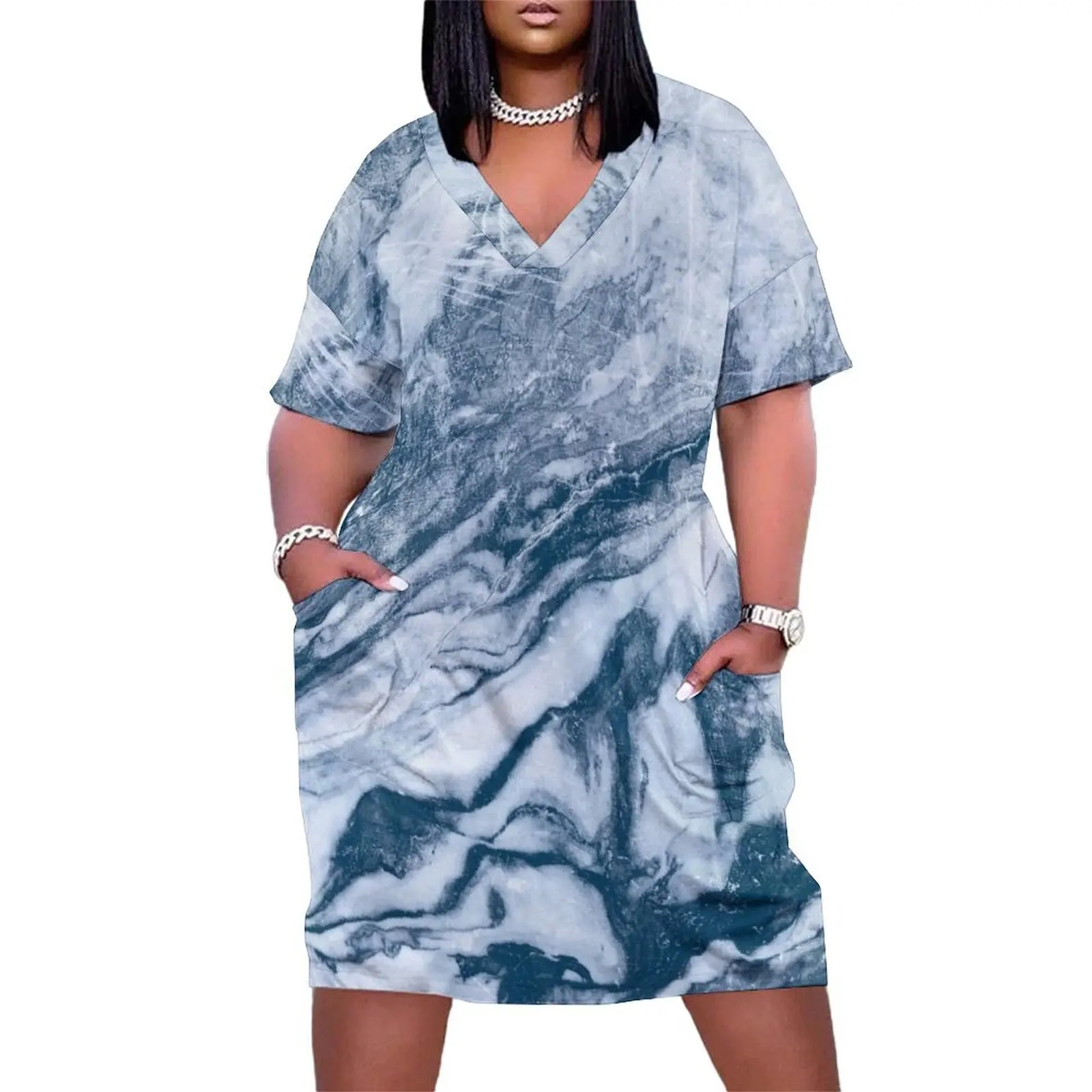 Blue Marble Loose Pocket Dress cute dress birthday dress for women women's evening 2025
Blue Marble Loose Pocket Dress cute dress birthday dress for women women's evening 2025
