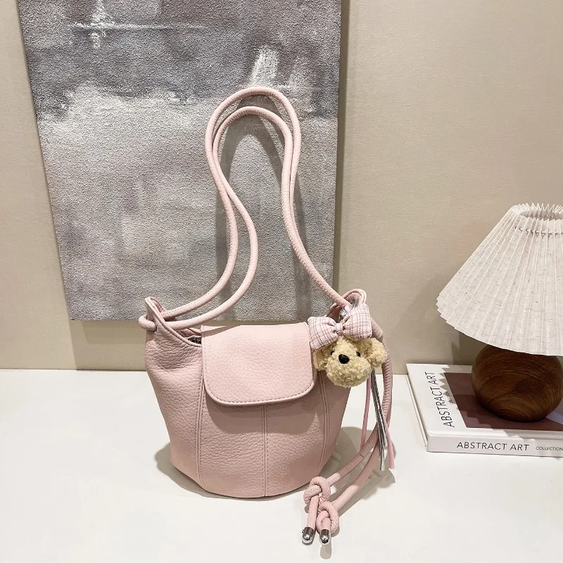 Cute Bear Pendant Bucket Bag For Women, Multi-color Drawstring Mini Crossbody Bag, Sweet Small Shoulder Purse For Daily & Dating
Cute Bear Pendant Bucket Bag For Women, Multi-color Drawstring Mini Crossbody Bag, Sweet Small Shoulder Purse For Daily & Dating