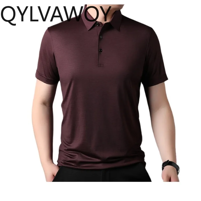 QYLVAWOY 100% Pure Wool Knit Men's Polo Shirts Summer Tops Short Sleeve Polo Shirt Lapel T Shirt Homme Loose Camisas Masculina
QYLVAWOY 100% Pure Wool Knit Men's Polo Shirts Summer Tops Short Sleeve Polo Shirt Lapel T Shirt Homme Loose Camisas Masculina